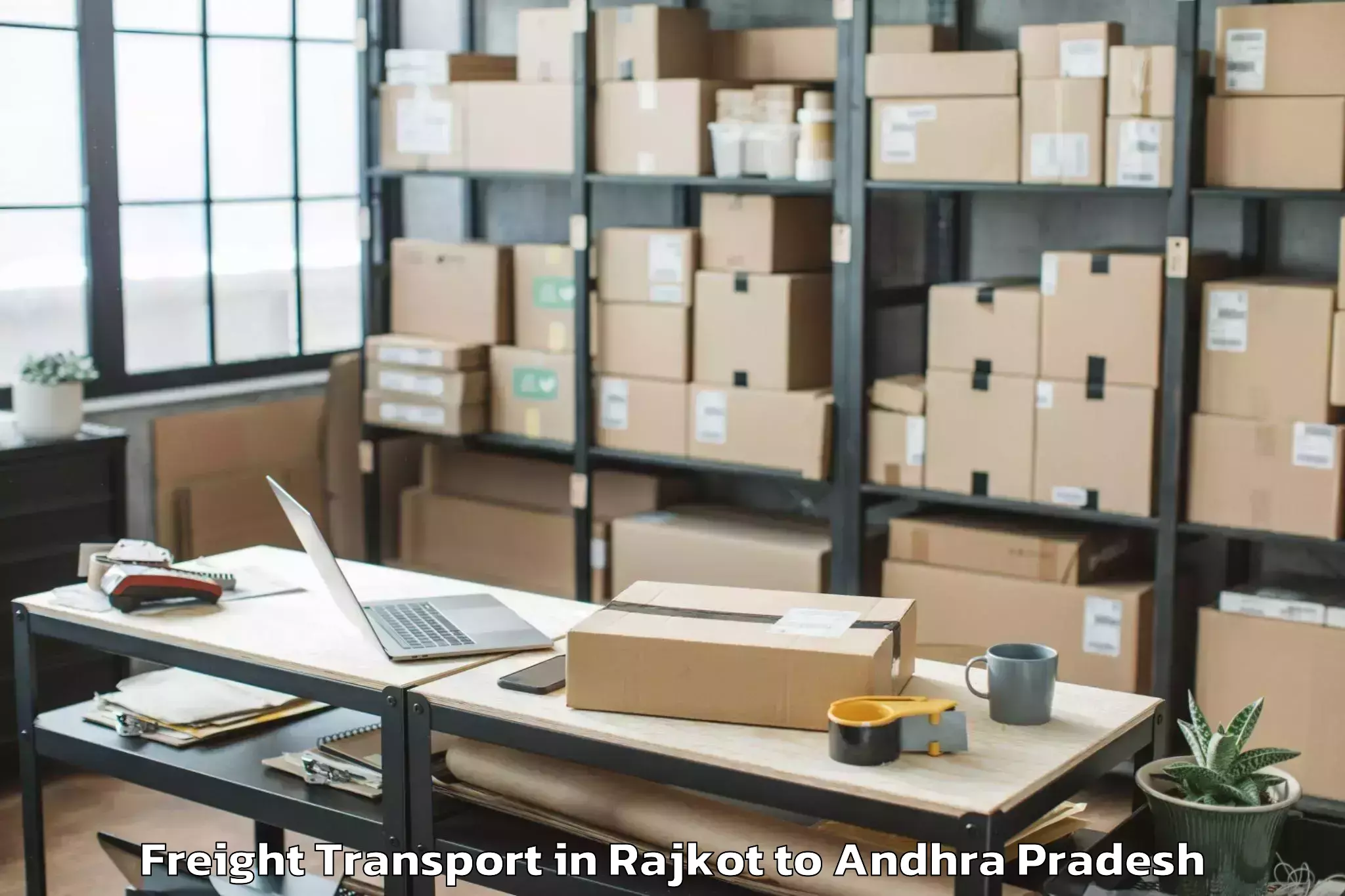 Discover Rajkot to Mantada Freight Transport